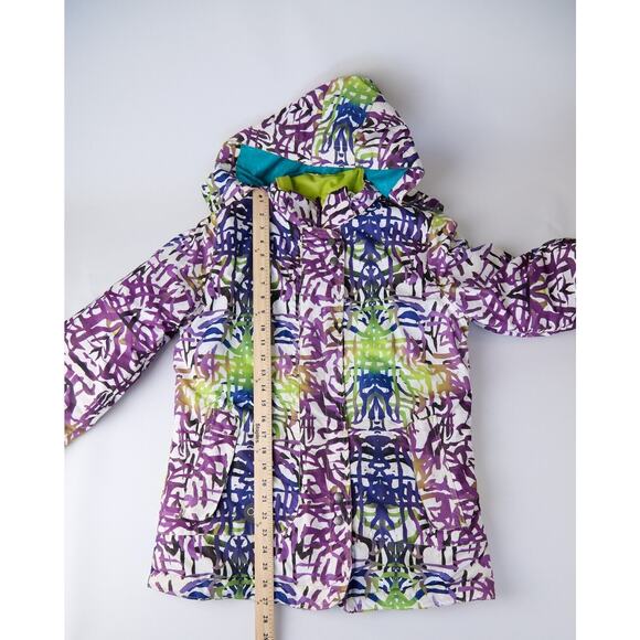 Vtg OP Ocean Pacific Women's Medium Snowboard Jacket Multicolor Hooded Y2K 90s - Picture 6 of 15